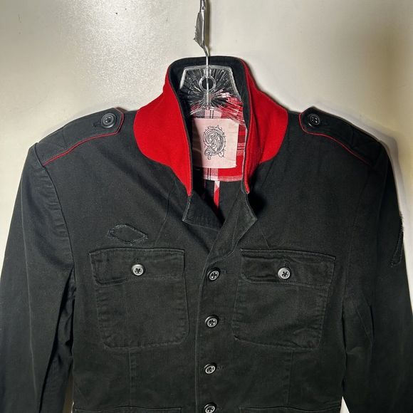 Urban Outfitters Military Utility Jacket Button Up Black Womens Size M - Picture 7 of 16